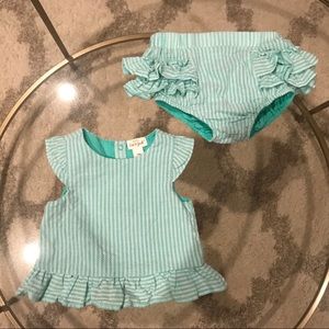 Teal Cat & Jack matching set. 12 months.